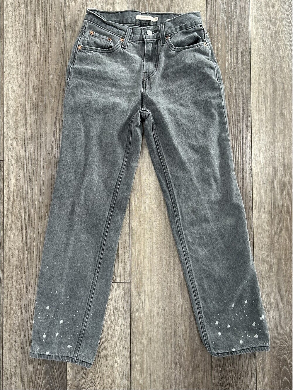 Levi's Womens Low Pro Straight Jeans Size 25 Grey 100% Cotton